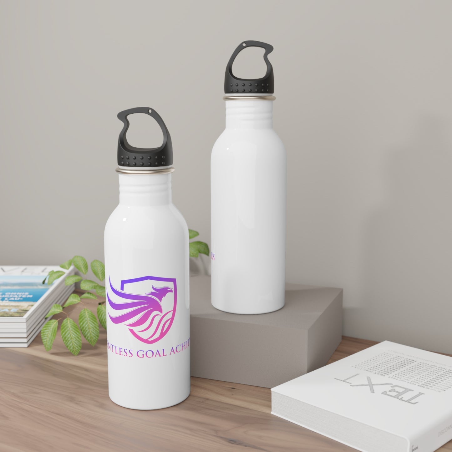 Stainless Steel Water Bottle RGA pink logo