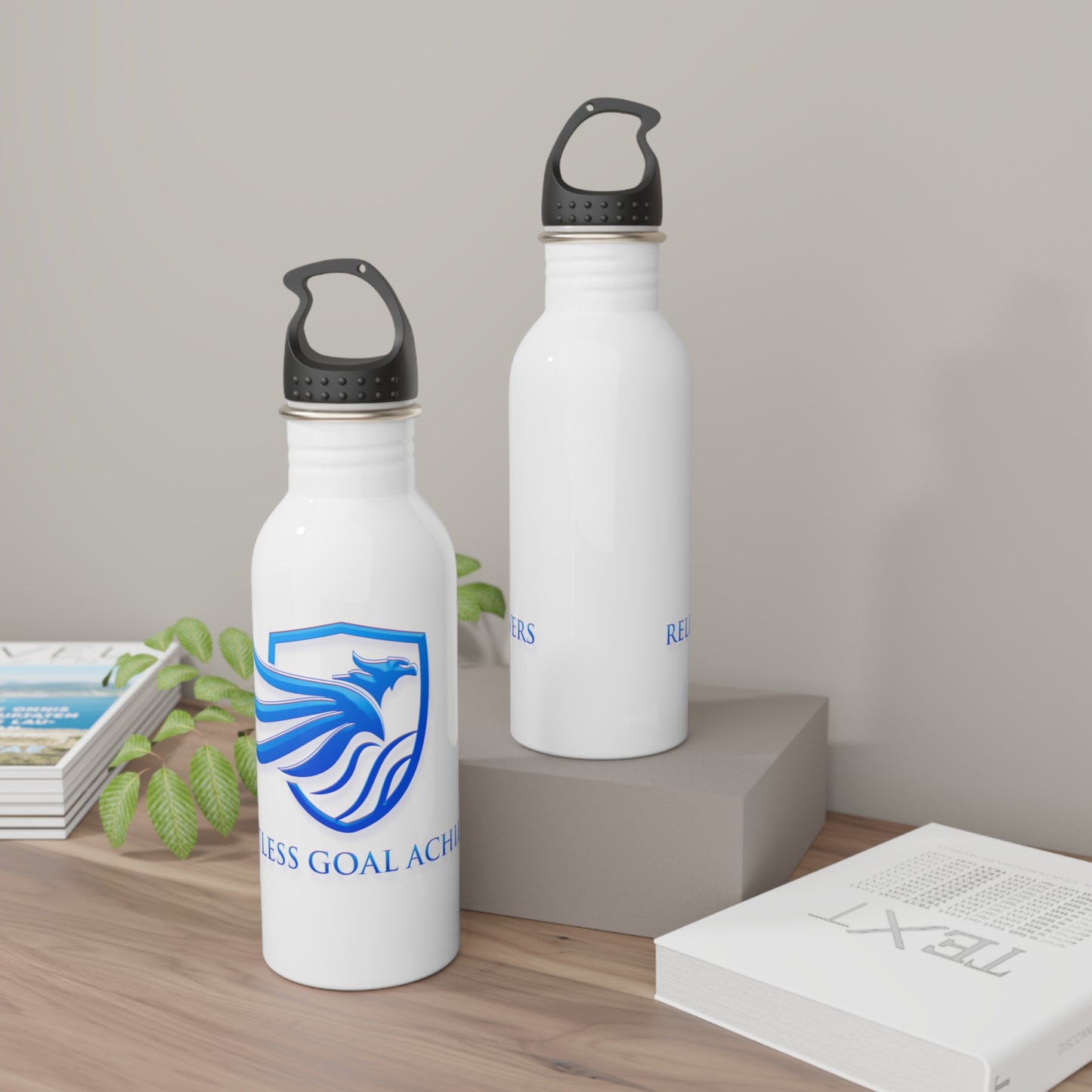 Stainless Steel Water Bottle with blue RGA logo