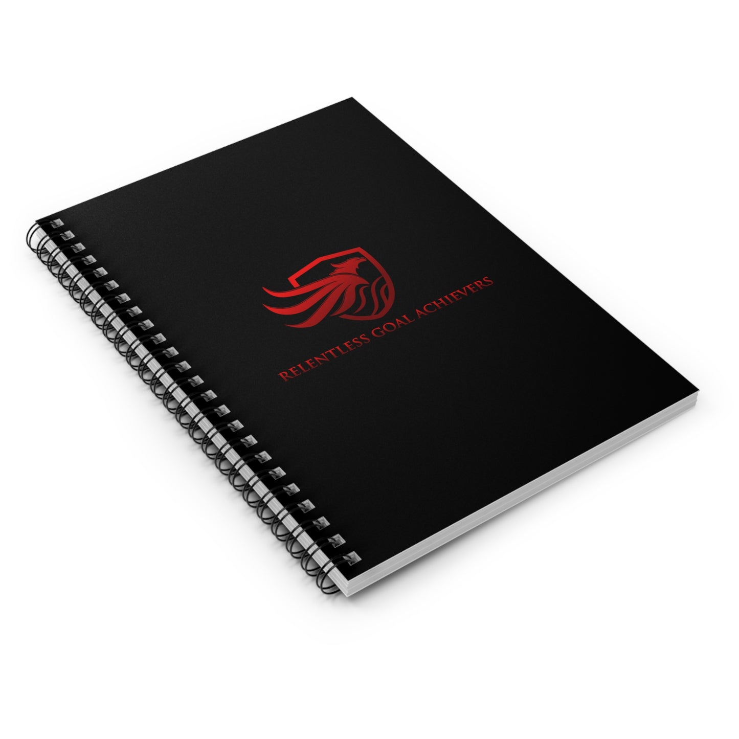Spiral Notebook - Ruled Line - black with red logo