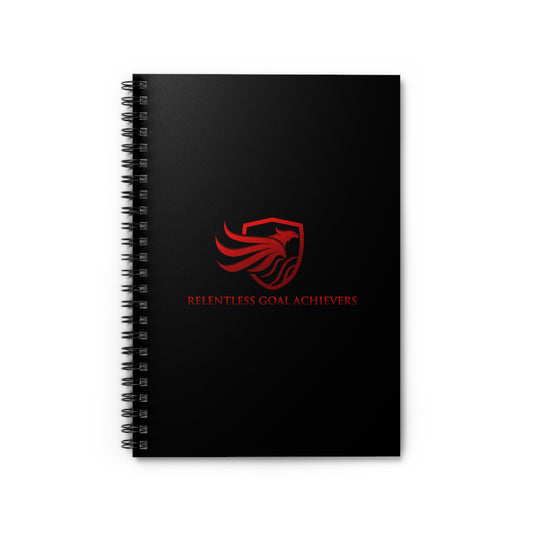 Spiral Notebook - Ruled Line - black with red logo